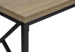 Accent Table, Console, Entryway, Narrow, Sofa, Living Room, Bedroom, Brown Laminate, Black Metal, Contemporary, Modern