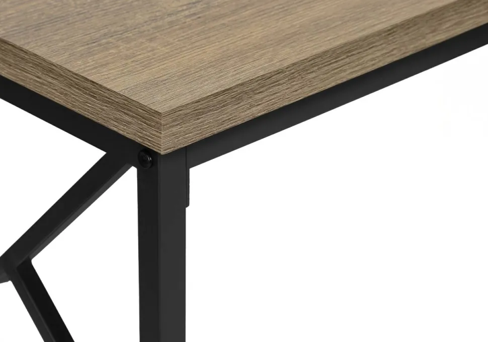Accent Table, Console, Entryway, Narrow, Sofa, Living Room, Bedroom, Brown Laminate, Black Metal, Contemporary, Modern