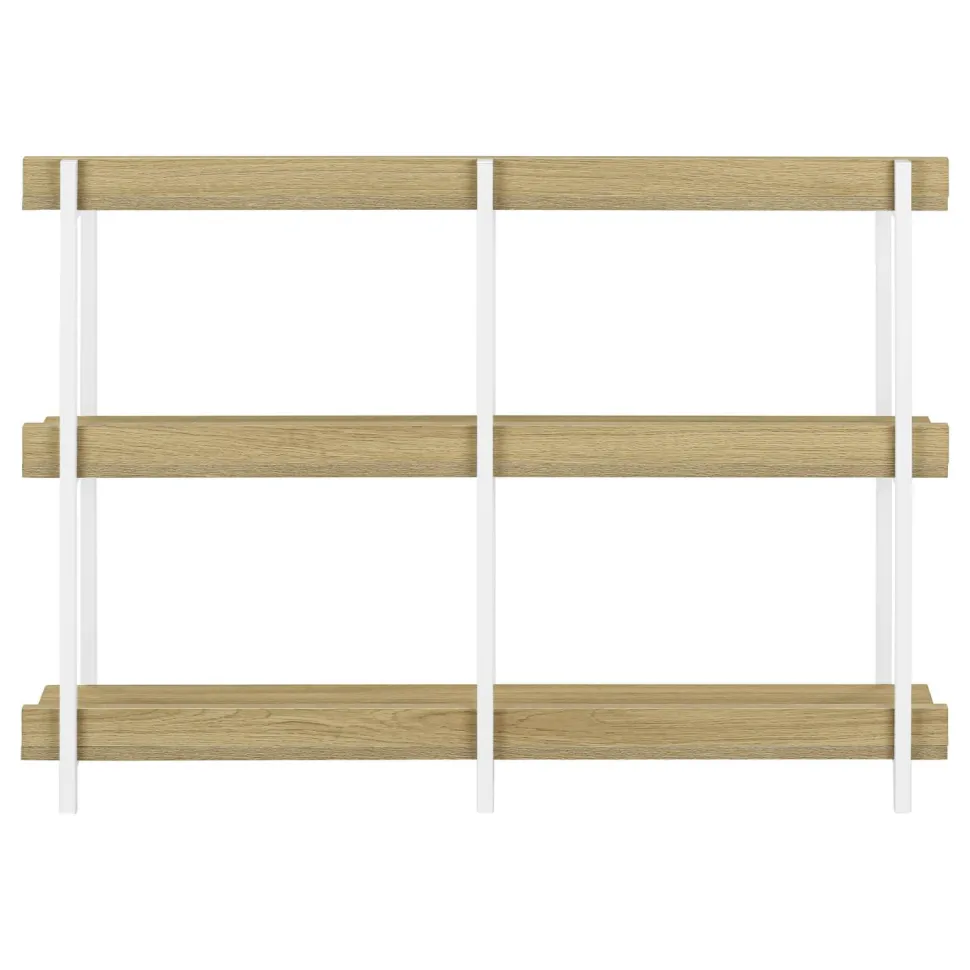 Accent Table, Console, Entryway, Narrow, Sofa, Living Room, Bedroom, Natural Laminate, Black Metal, Contemporary, Modern