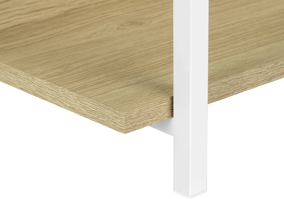Accent Table, Console, Entryway, Narrow, Sofa, Living Room, Bedroom, Natural Laminate, Black Metal, Contemporary, Modern