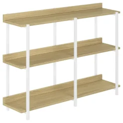 Accent Table, Console, Entryway, Narrow, Sofa, Living Room, Bedroom, Natural Laminate, Black Metal, Contemporary, Modern