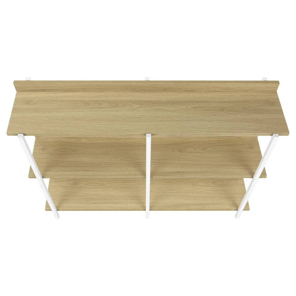 Accent Table, Console, Entryway, Narrow, Sofa, Living Room, Bedroom, Natural Laminate, Black Metal, Contemporary, Modern