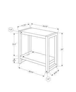 Accent Table, Side, End, Narrow, Small, 2 Tier, Living Room, Bedroom, Grey Laminate, Black Metal, Contemporary, Modern