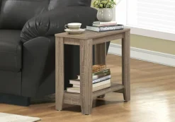 Accent Table, Side, End, Nightstand, Lamp, Living Room, Bedroom, Brown Laminate, Transitional