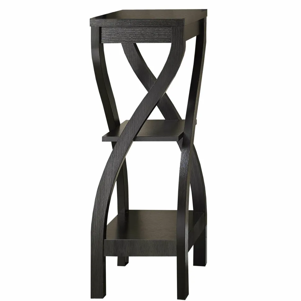 Accent Table, Side, End, Plant Stand, Square, Living Room, Bedroom, Brown Laminate, Contemporary, Modern