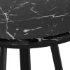 Accent Table, Side, Round, End, Nightstand, Lamp, Living Room, Bedroom, Black Marble Look Laminate, Black Metal, Contemporary, Modern