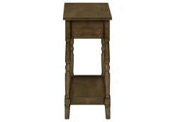 Accent Table, 2 Tier, End, Side Table, Nightstand, Bedroom, Narrow, Lamp, Storage Drawer, Brown Veneer, Traditional