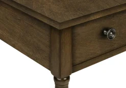 Accent Table, 2 Tier, End, Side Table, Nightstand, Bedroom, Narrow, Lamp, Storage Drawer, Brown Veneer, Traditional