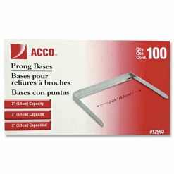 ACCO Economy Prong Fasteners, Base Only, 2" Capacity, Box of 100