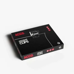 ACCO Square Magnetic Clip, 2 1/4", Silver, 12 / Box