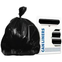 AccuFit Linear Low Density Can Liners with AccuFit Sizing, 44 gal, 1.3 mil, 37" x 50", Black, 20 Bags/Roll, 5 Rolls/Carton