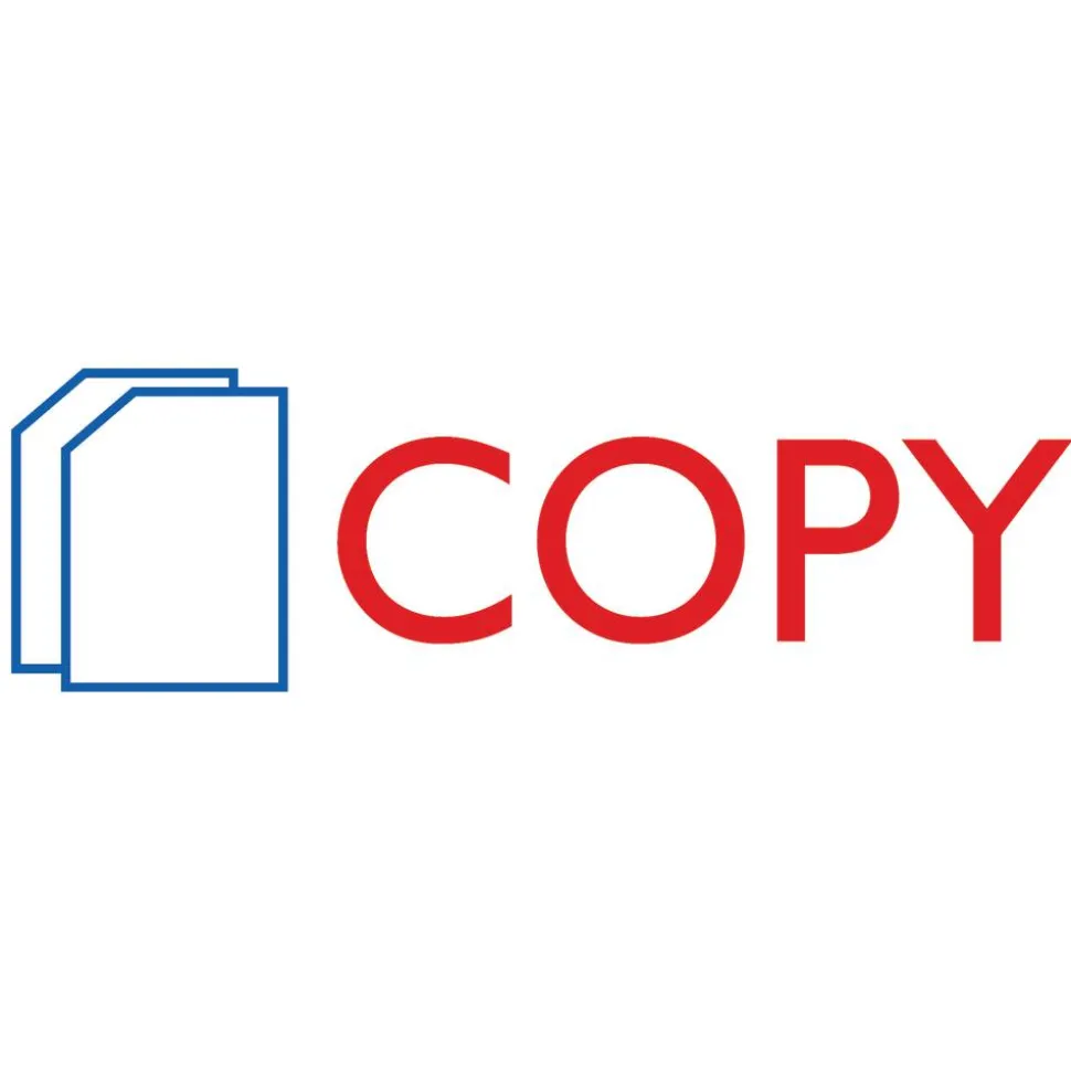 AccuStamp2 Copy Stamp, Shutter Pre-Inked Two-Color Copy Stamp, 1/2" x 1-5/8" Impression, Red/Blue Ink