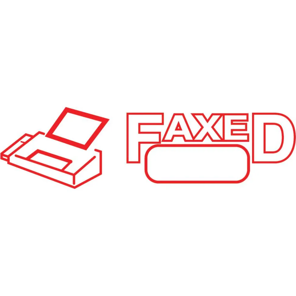 AccuStamp2 Pre-Inked Message Stamp, "Faxed", Red/Blue