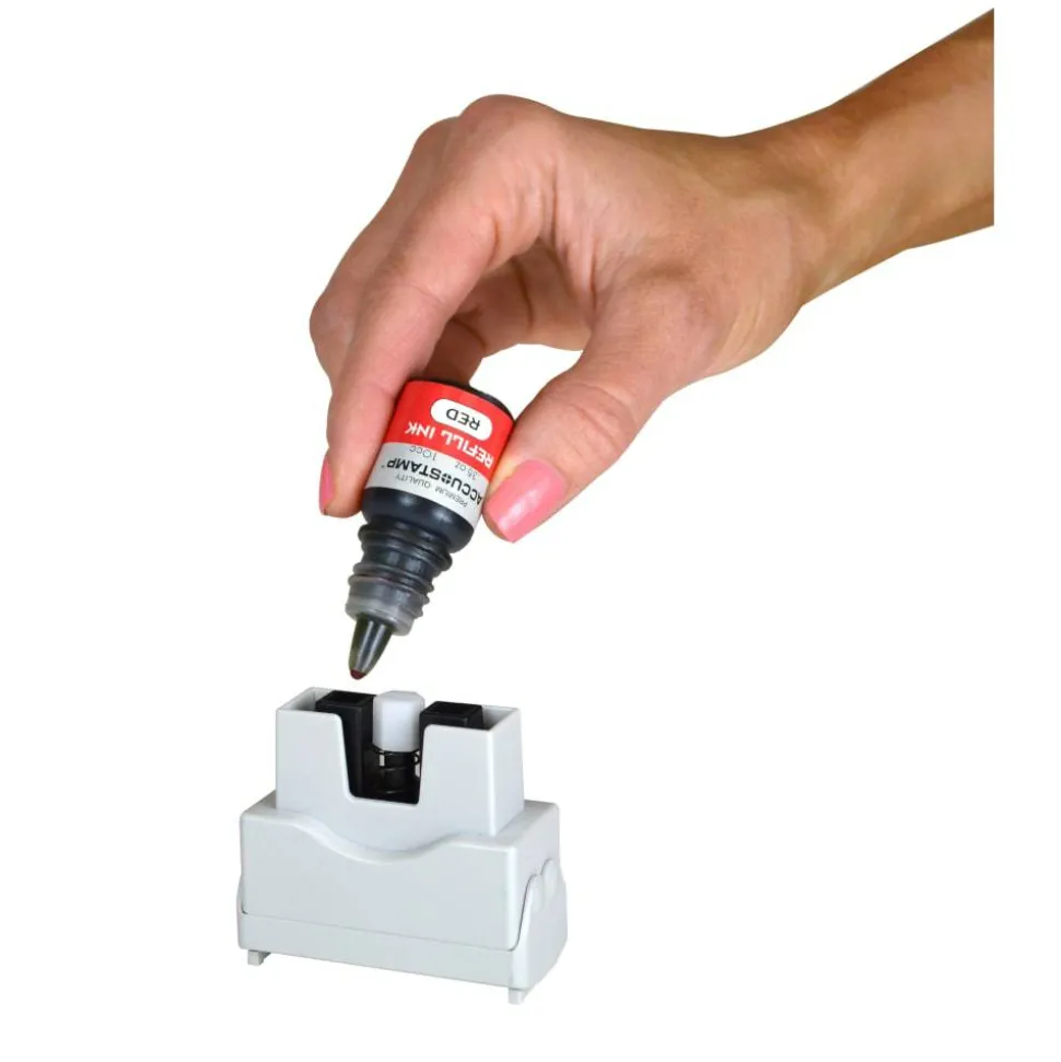 AccuStamp2 Pre-Inked Message Stamp, "Faxed", Red/Blue