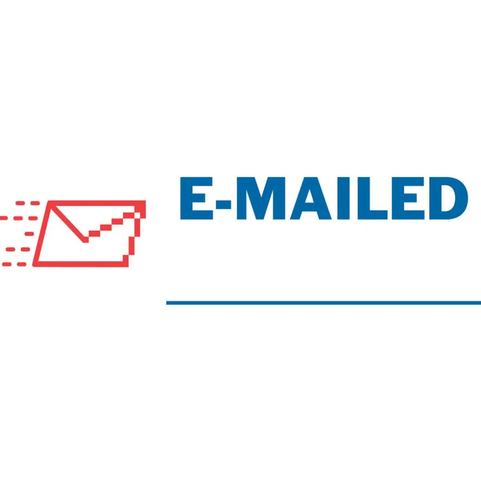 AccuStamp2 Pre-Inked Message Stamp, "Emailed", Red/Blue