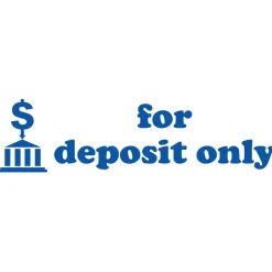 ACCUSTAMP2 Pre-Inked Shutter Stamp, Red/Blue, FOR DEPOSIT ONLY, 1.63 x 0.5
