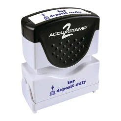 ACCUSTAMP2 Pre-Inked Shutter Stamp, Red/Blue, FOR DEPOSIT ONLY, 1.63 x 0.5