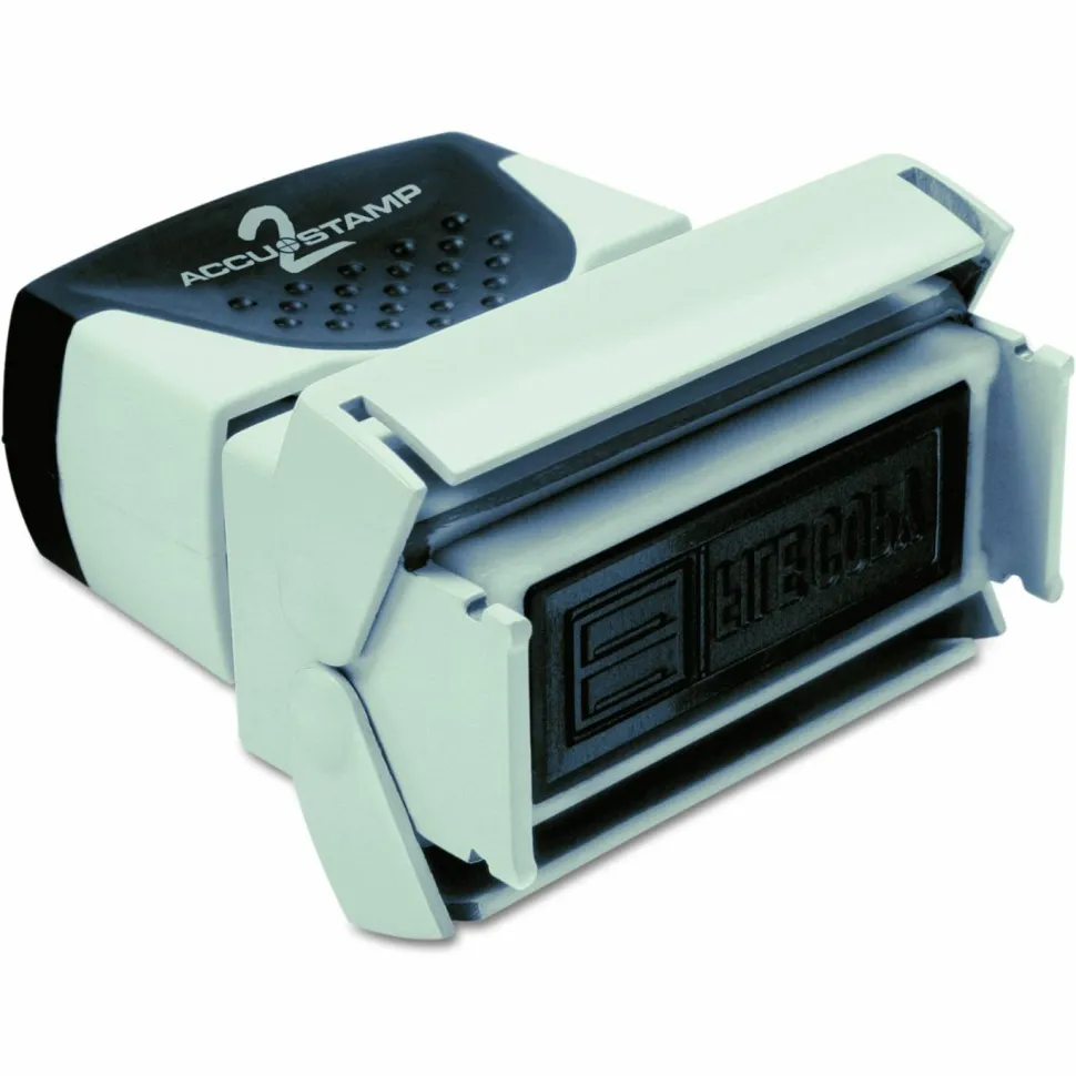 ACCUSTAMP2 Pre-Inked Shutter Stamp, Red, REVISED, 1.63 x 0.5