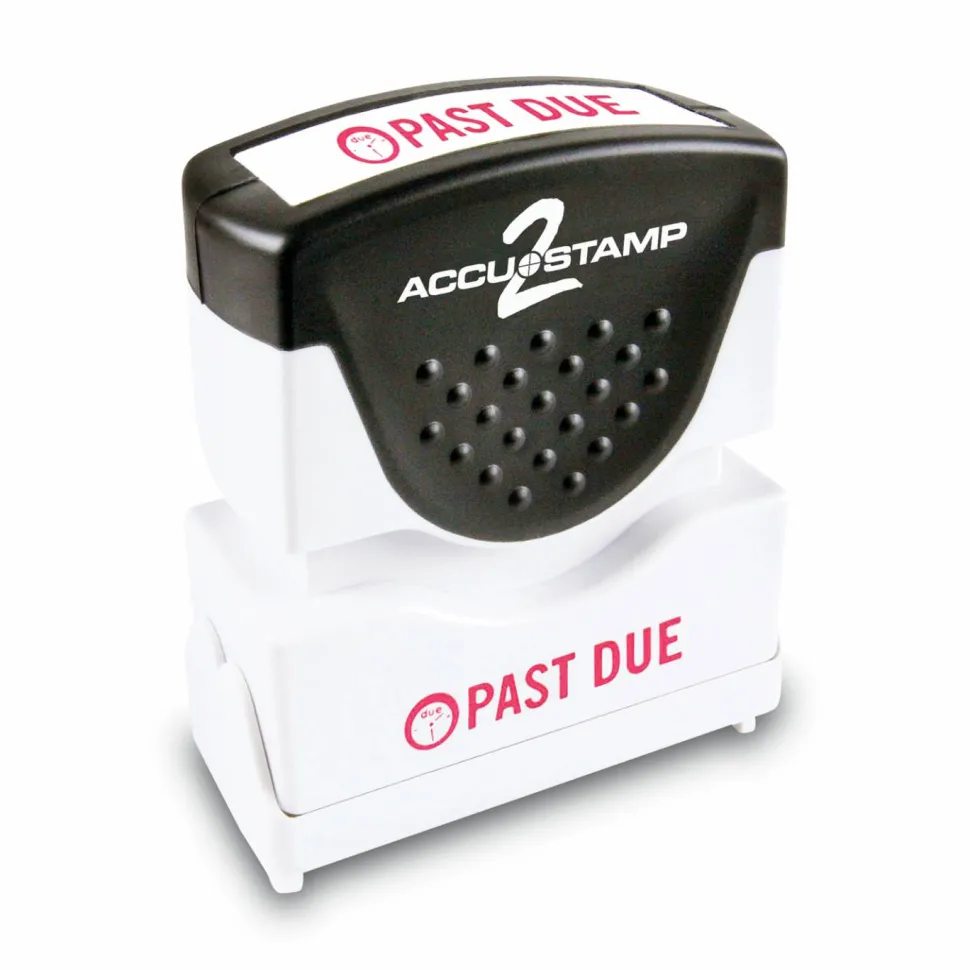 ACCUSTAMP2 Pre-Inked Shutter Stamp, Red, PAST DUE, 1.63 x 0.5