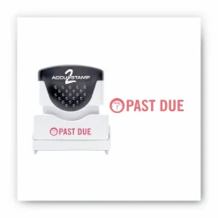 ACCUSTAMP2 Pre-Inked Shutter Stamp, Red, PAST DUE, 1.63 x 0.5