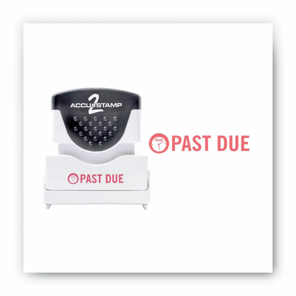 ACCUSTAMP2 Pre-Inked Shutter Stamp, Red, PAST DUE, 1.63 x 0.5
