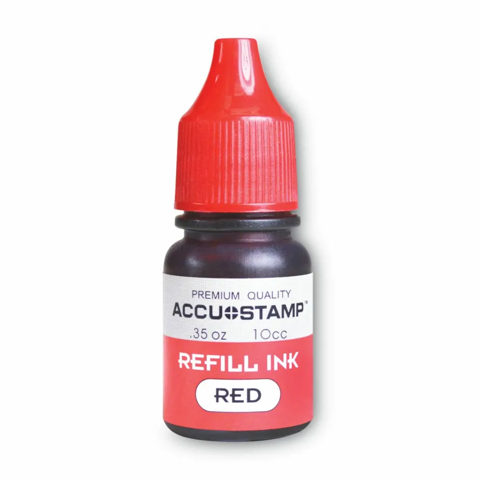 AccuStamp Refill Ink For Pre-Inked Stamps, Red