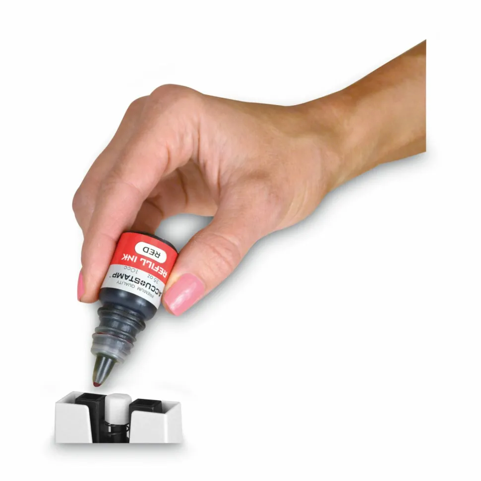 AccuStamp Refill Ink For Pre-Inked Stamps, Red