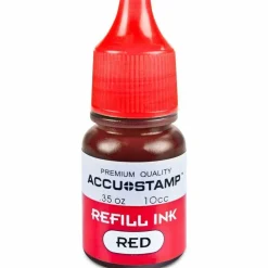 AccuStamp Refill Ink For Pre-Inked Stamps, Red