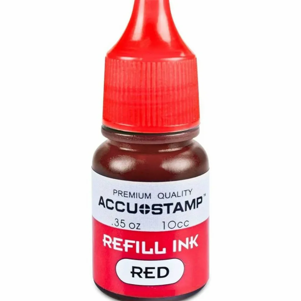 AccuStamp Refill Ink For Pre-Inked Stamps, Red