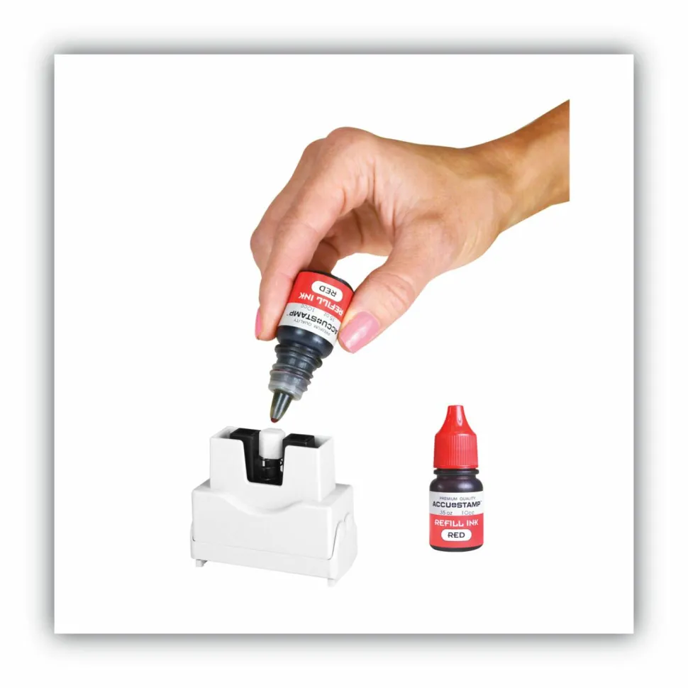 AccuStamp Refill Ink For Pre-Inked Stamps, Red