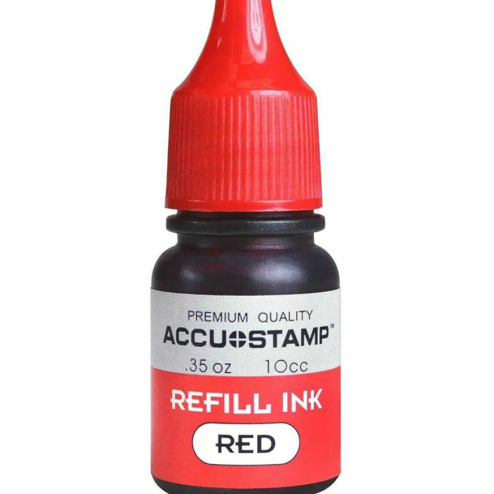 AccuStamp Refill Ink For Pre-Inked Stamps, Red