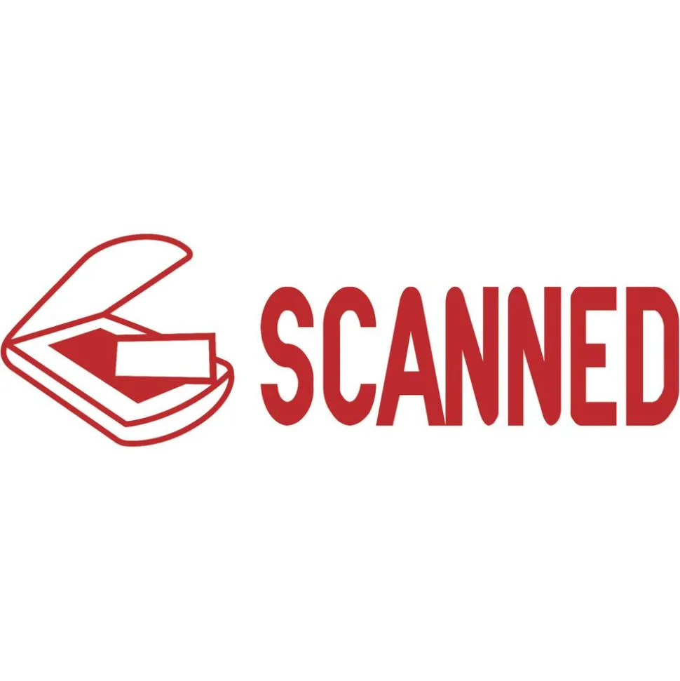 AccuStamp2 Scanned Stamp, Shutter Pre-Inked One-Color SCANNED Stamp, 1/2" x 1-5/8" Impression, Red Ink