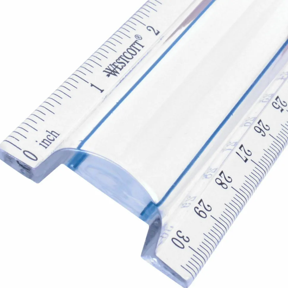 Acme Magnifying Ruler, Clear, 12"