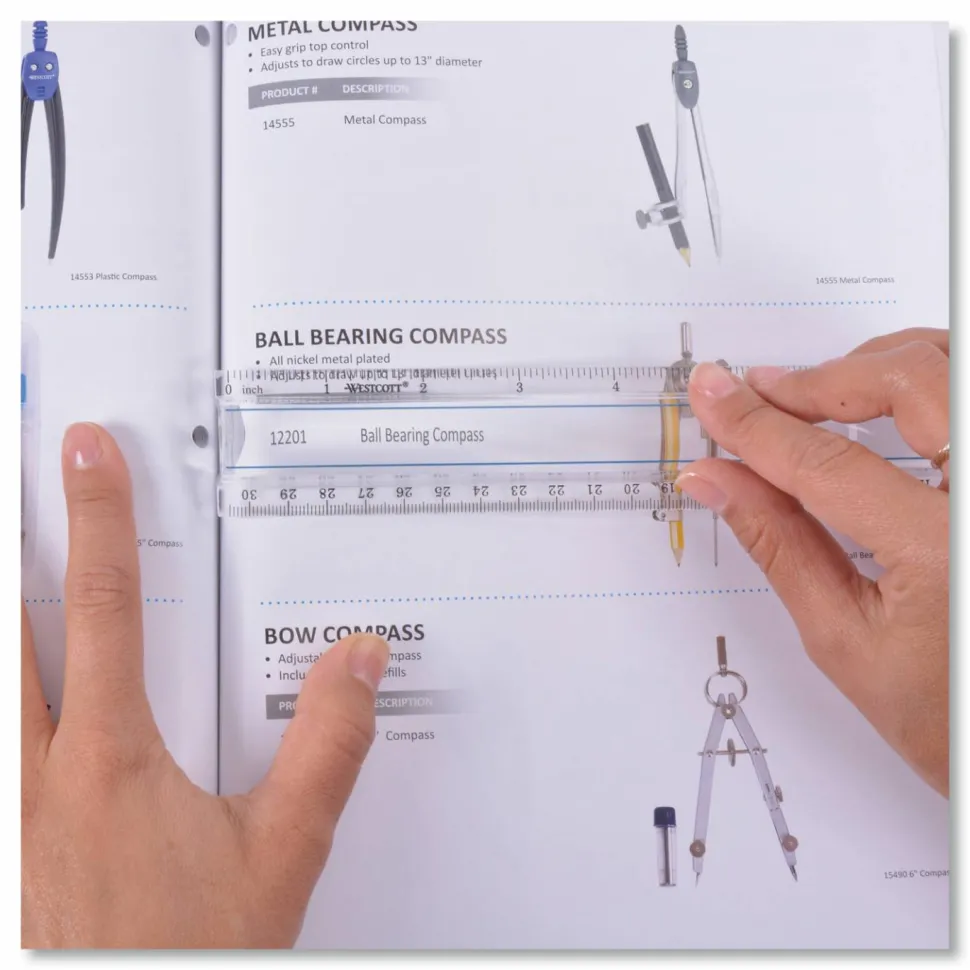 Acme Magnifying Ruler, Clear, 12"