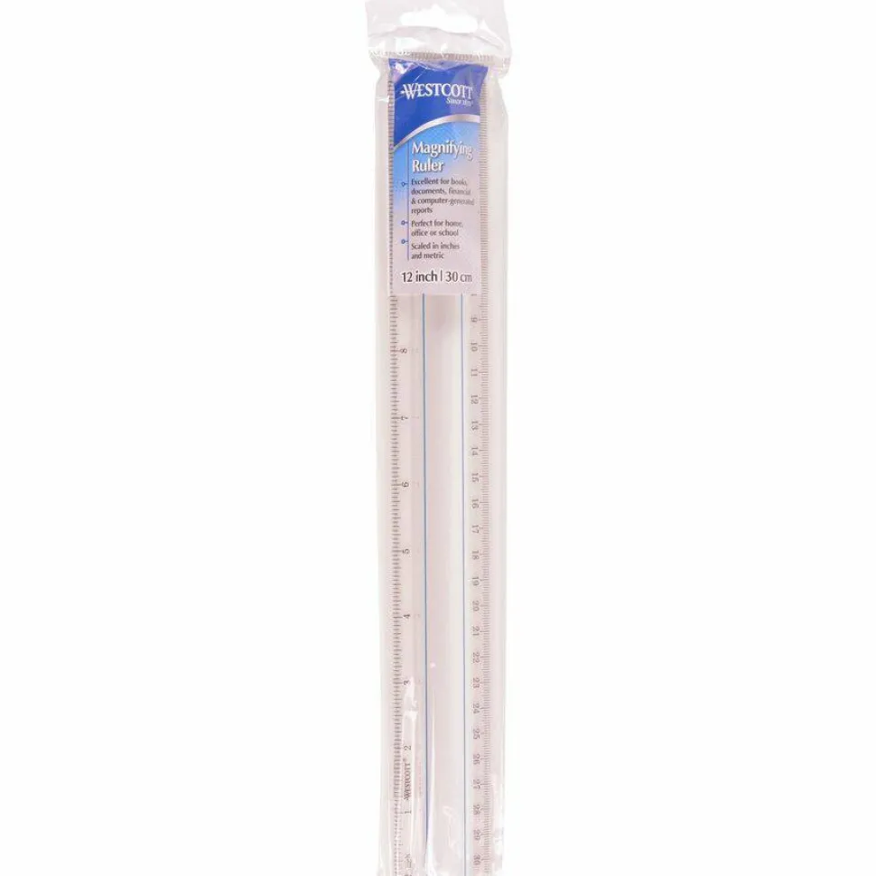 Acme Magnifying Ruler, Clear, 12"