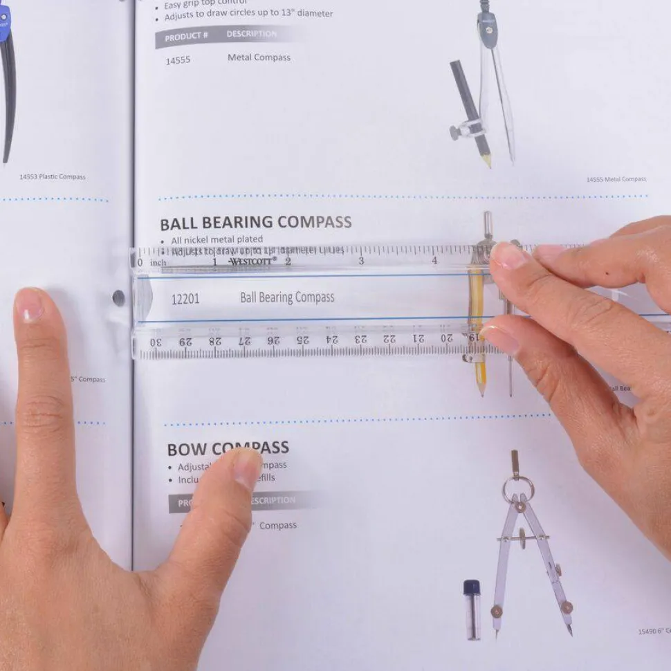 Acme Magnifying Ruler, Clear, 12"
