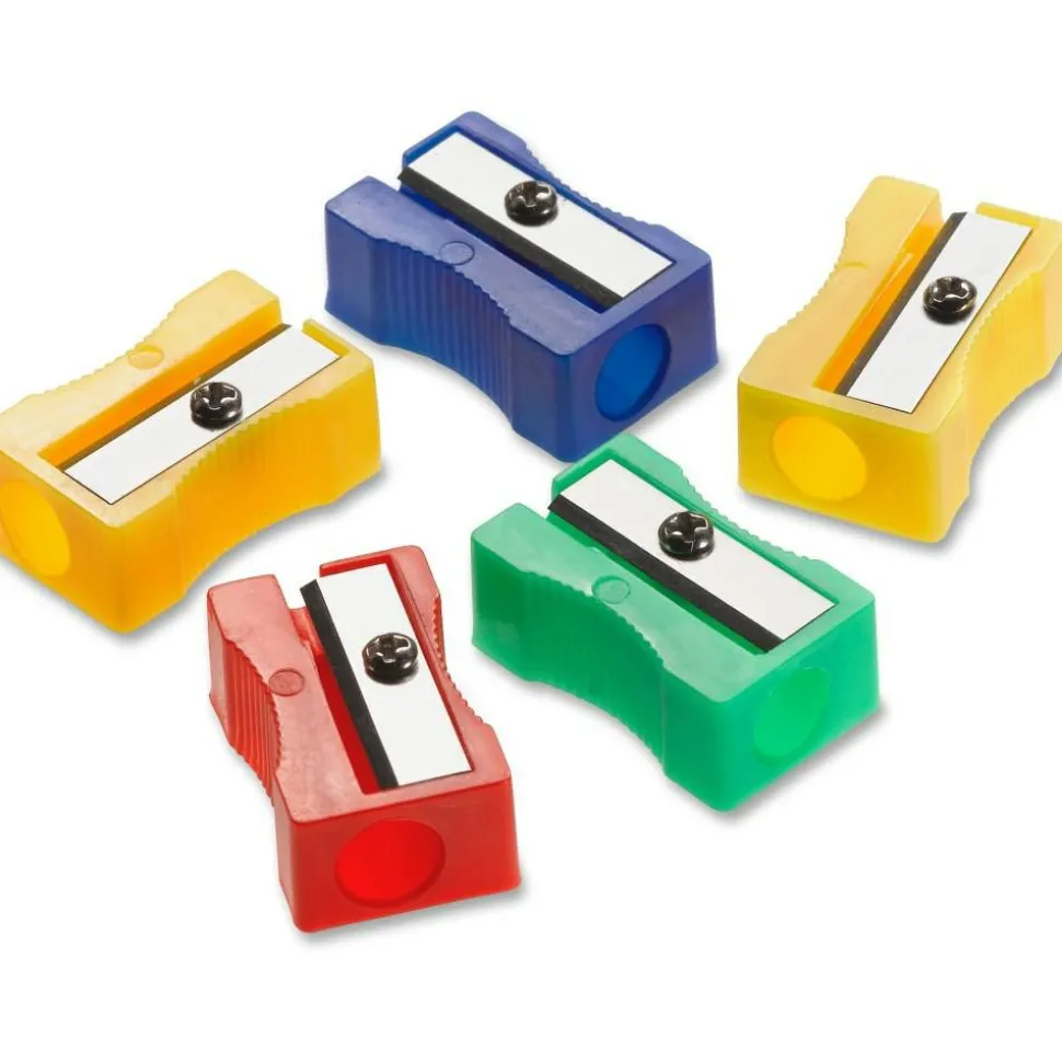 Acme United Plastic Manual Pencil Sharpener, Assorted Colors, Pack Of 24