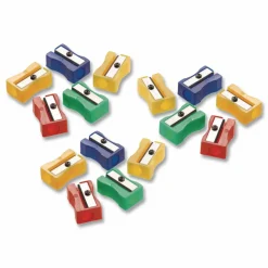 Acme United Plastic Manual Pencil Sharpener, Assorted Colors, Pack Of 24