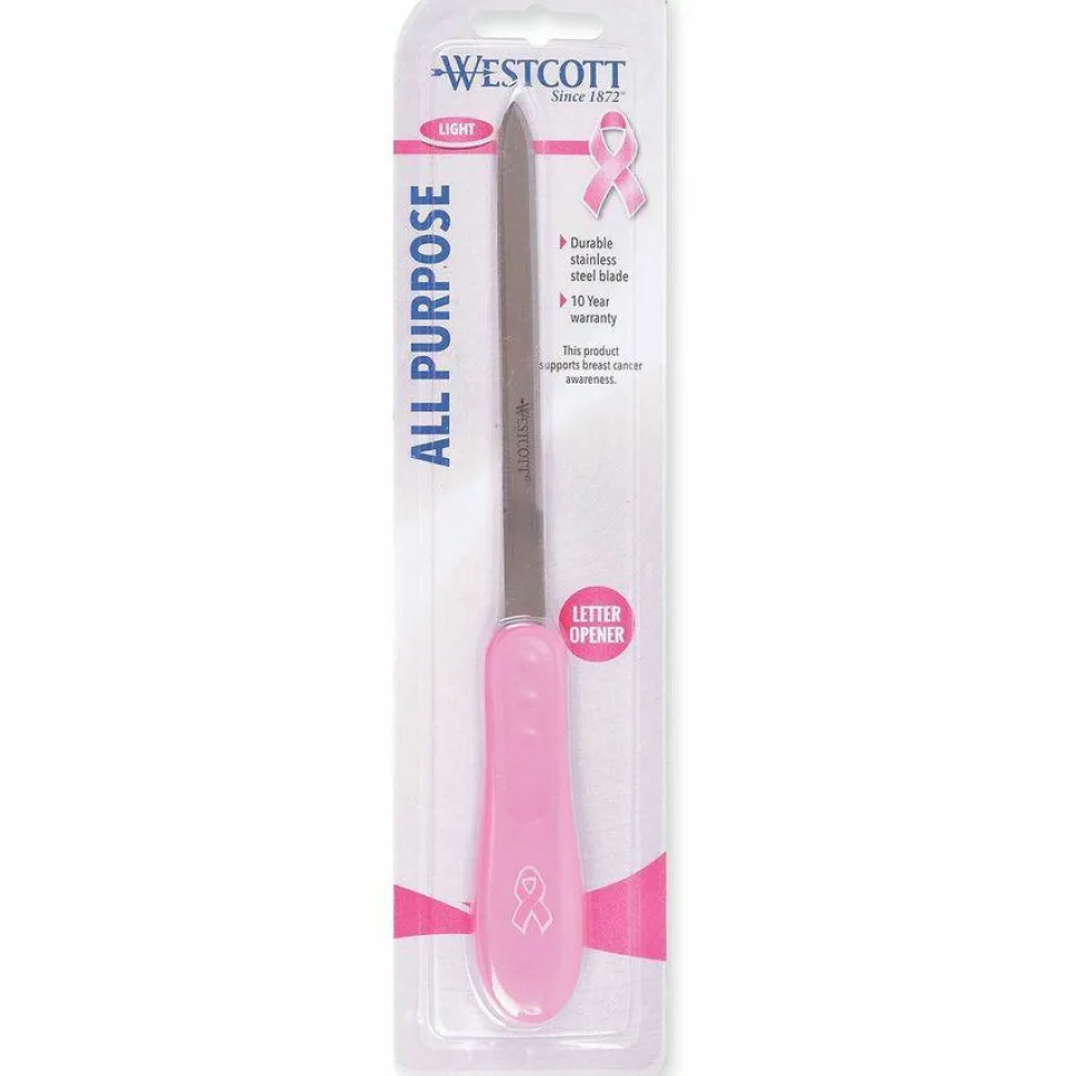Acme United Pink Ribbon 9" Letter Opener, Pink