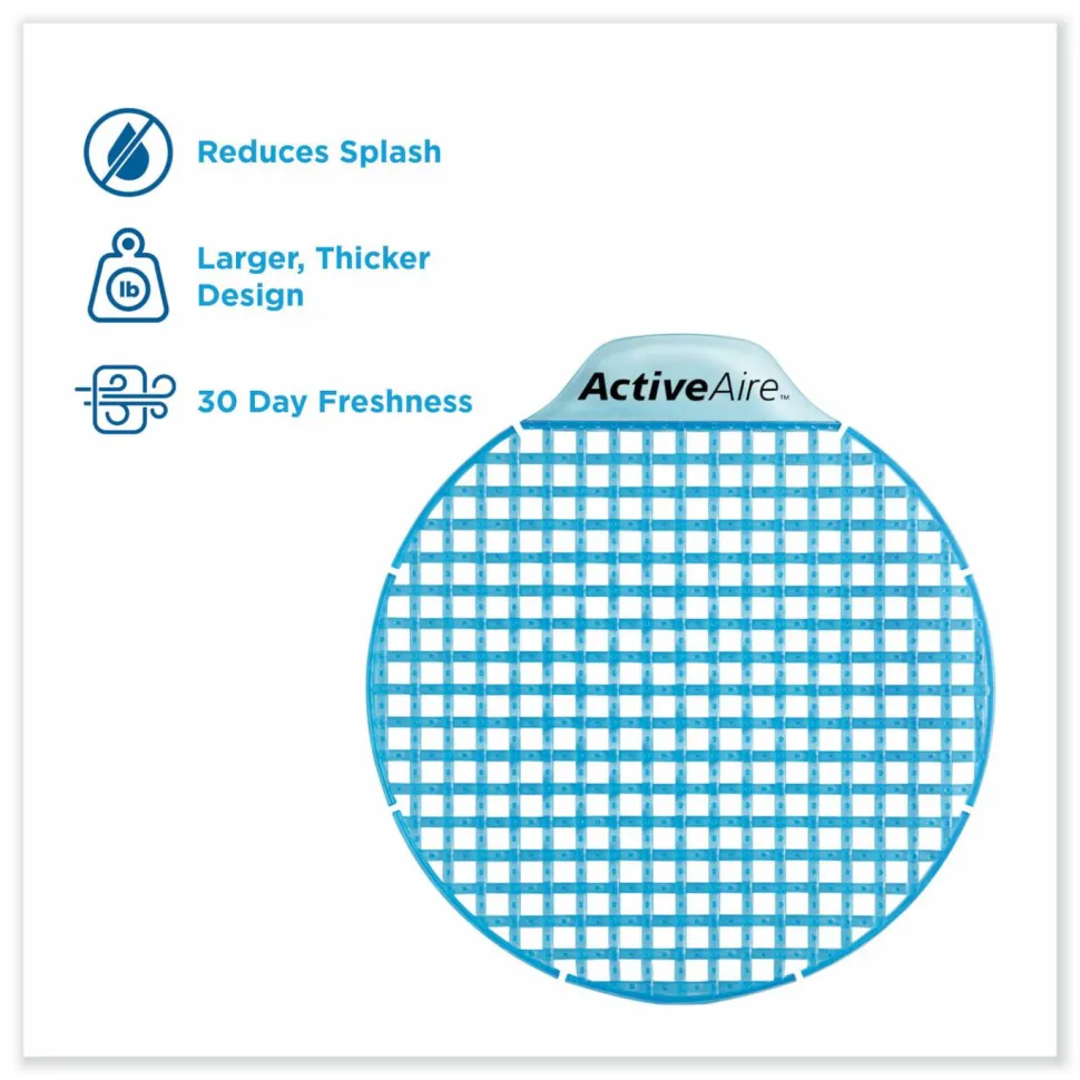 ActiveAire Low Splash Deodorizer Urinal Screen, Coastal Breeze, Pack Of 12