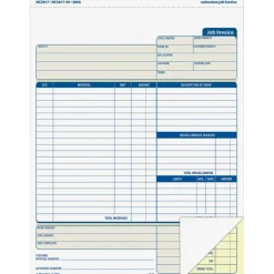 Adams Carbonless Contractor's Invoices, 2-Part, 100 Sets