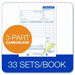 Adams Carbonless Job Work Order Book, 5 9/16