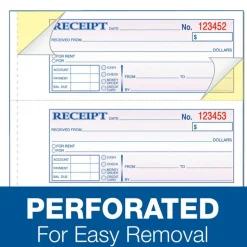 Adams Carbonless Money/Rent Receipt Book, 3-Part, 7 5/8