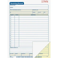 Adams Carbonless 2-Part Receiving Record Book, 5 9/16" x 8 7/16", Book Of 50 Sets