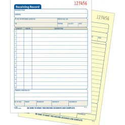 Adams Carbonless 2-Part Receiving Record Book, 5 9/16