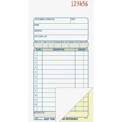 Adams Carbonless 2-Part Sales Book, 3 11/32" x 7 3/16", Pack Of 50 Sets