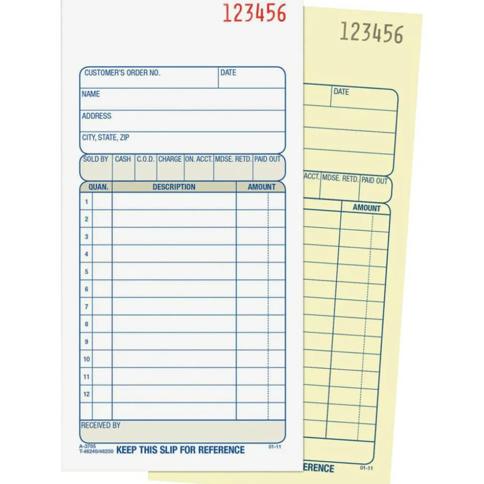 Adams Carbonless 2-Part Sales Book, 3 11/32" x 7 3/16", Pack Of 50 Sets
