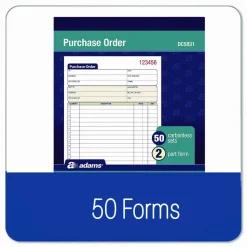 Adams Carbonless Purchase Order Book, 5 9/16