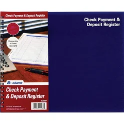Adams Check Payment And Deposit Register, 8 1/2