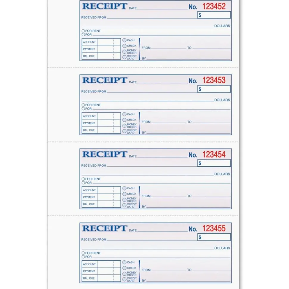 Adams Manifold Receipt Book, 2 Parts, 2-3/4" x 7-1/4"